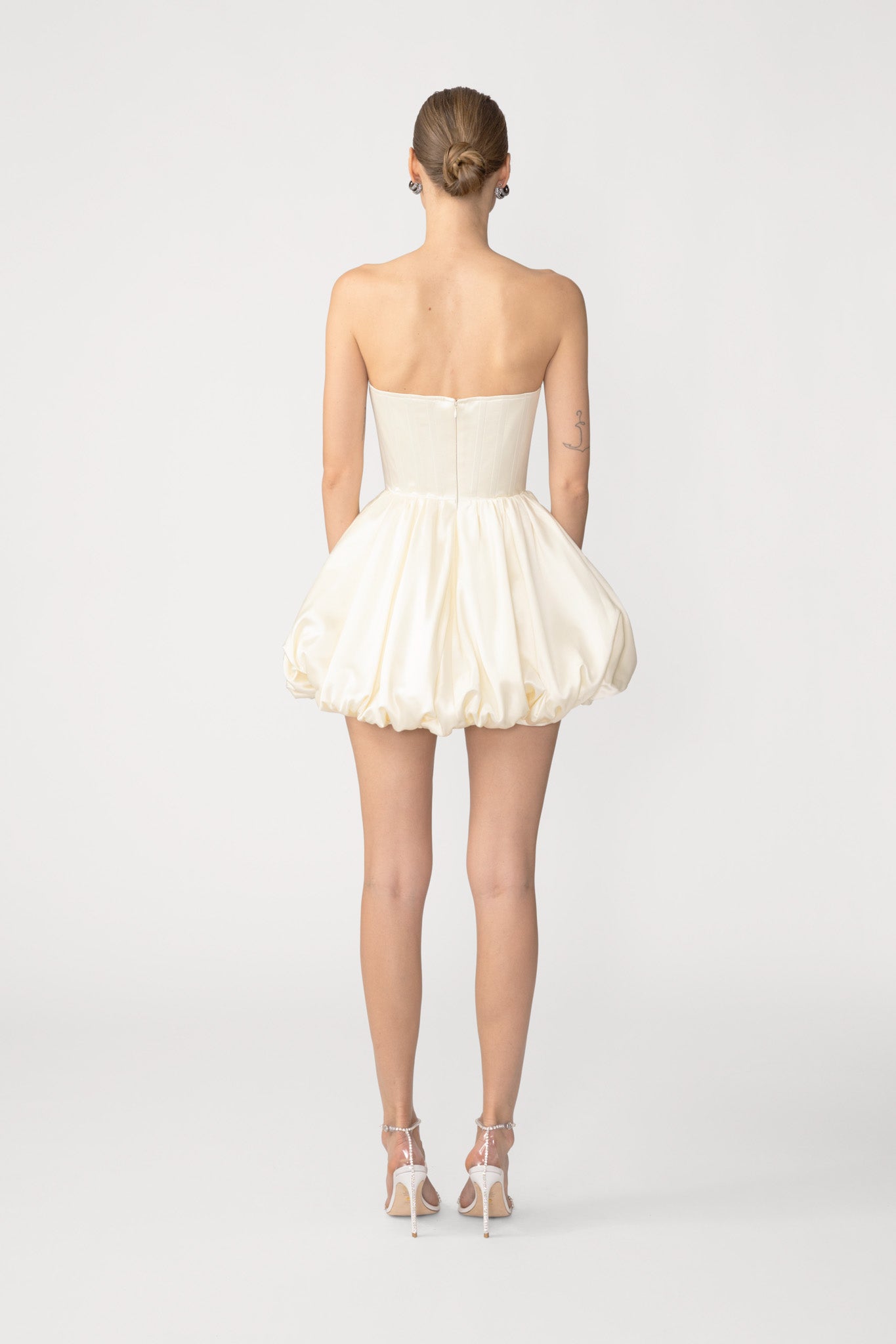 Sau Lee Lydia Satin Mini Dress, Ivory Sau Lee Lydia Satin Mini Dress, Ivory