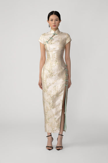 Josephine Jacquard Dress - Silver Mint / 00 Josephine Jacquard Dress - Silver Mint / 00