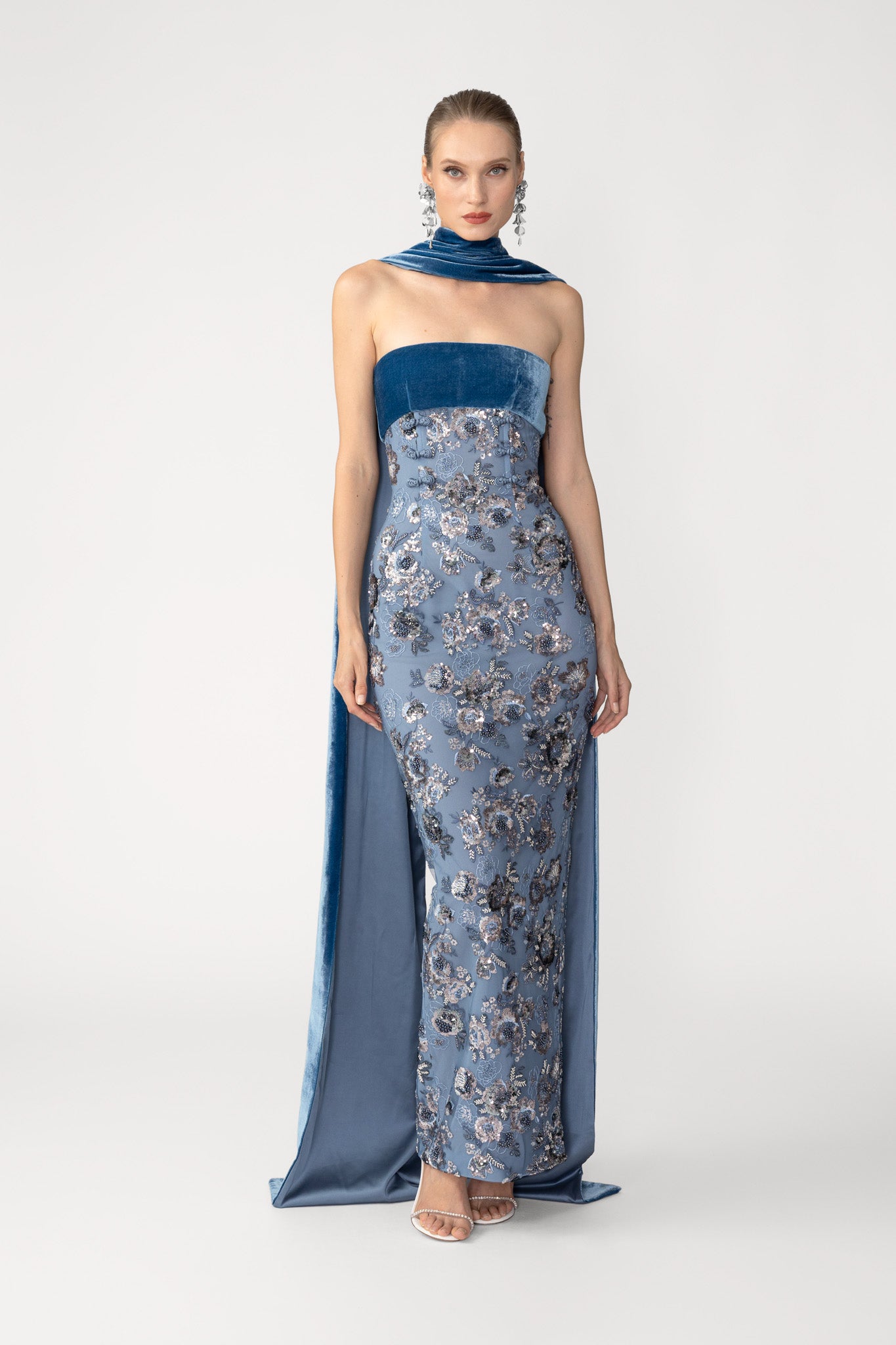 Adrian Embroidered Gown