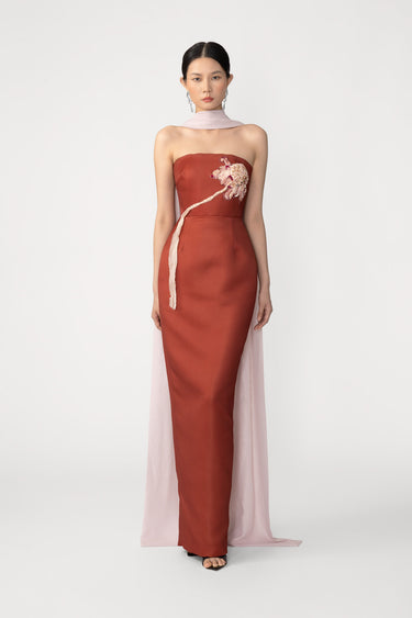 auburn formal dress Azazie Karlotta