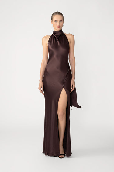 Penelope Backless Satin Gown
