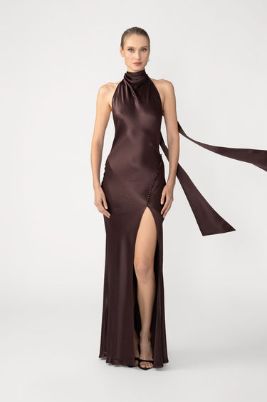 Penelope Backless Satin Gown