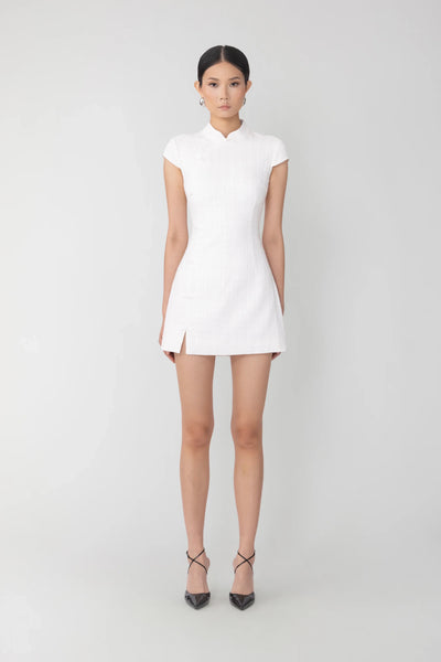 sau lee alexa mini dress SAU LEE Natasha Tweed Mini Dress, White