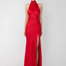 SAU LEE Penelope Backless Satin Gown - Red / 00