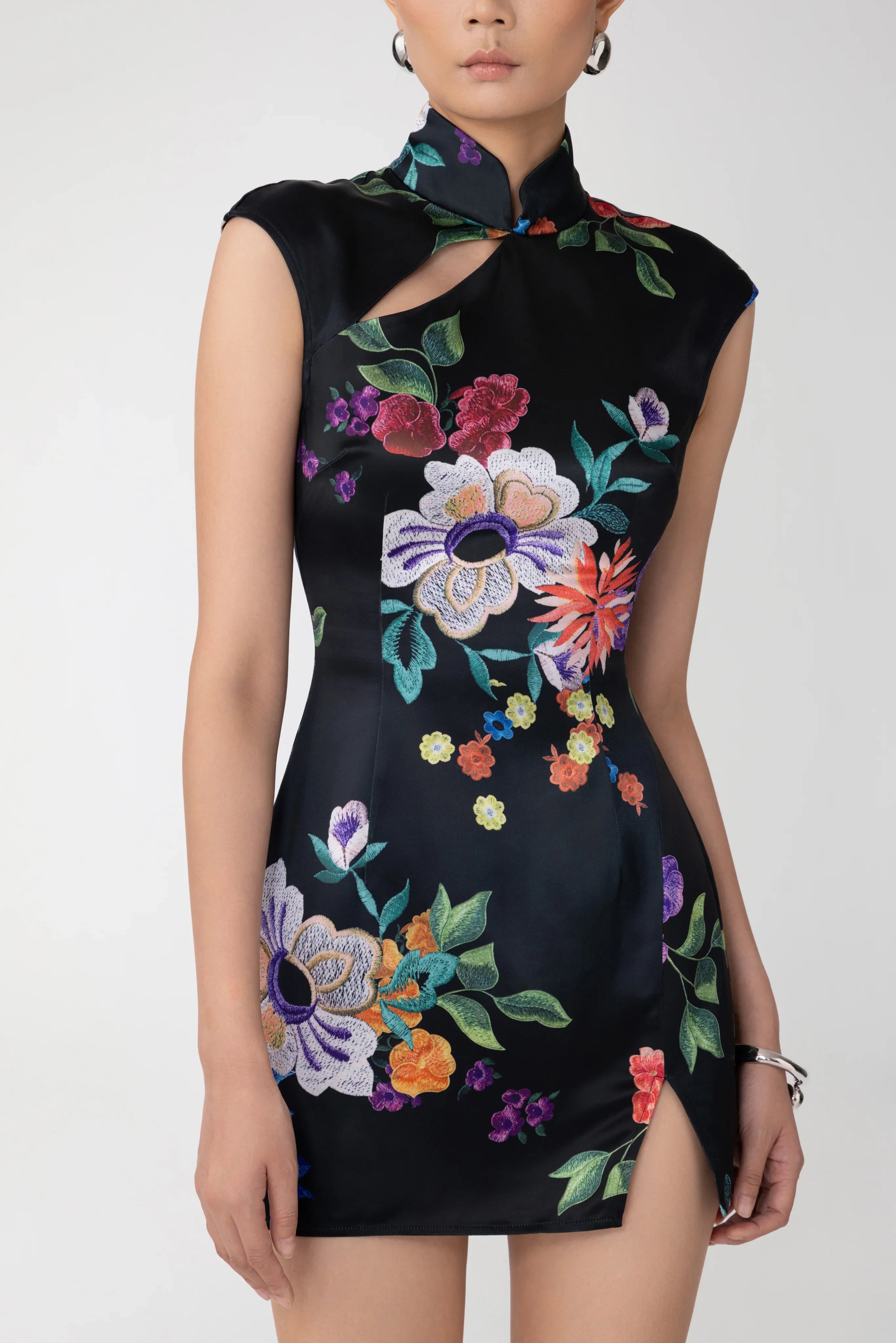 SAU LEE Devon Mini Dress, Black Multi SAU LEE Devon Mini Dress, Black Multi