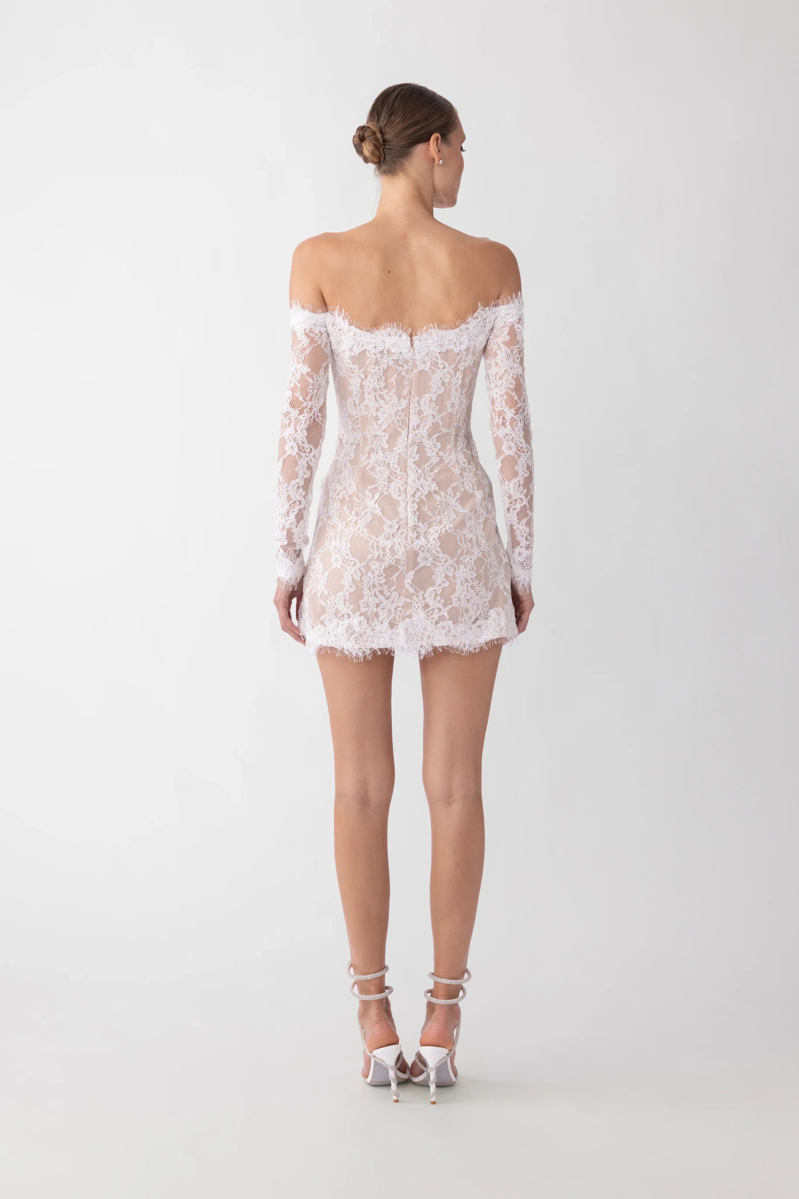 sau lee reign off-the-shoulder tulle lace mini dress Reign Lace Mini Dress