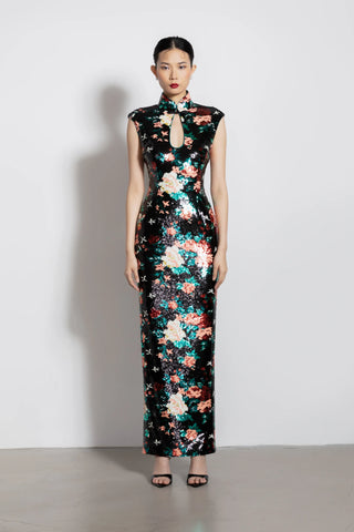 SAU LEE | Faye Maxi Dress | Faye Maxi Dress - Black Multi / 00