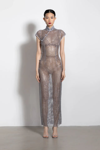 SAU LEE | Ann Crystal Dress | Ann Crystal Dress - Silver / 00
