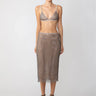 SAU LEE Carter Crystal Skirt - Silver / 0