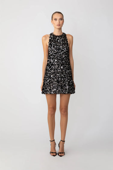 SAU LEE Whitney Mini Dress - Black Silver / 00