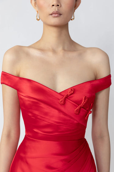 SAU LEE Paulina Gown - Red / 0
