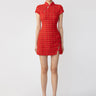 SAU LEE Iris Tweed Dress - Red Multi / 00