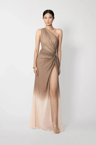 SAU LEE | Grecia One-shoulder Dress | Grecia One-shoulder Dress - Latte Ombre / 00