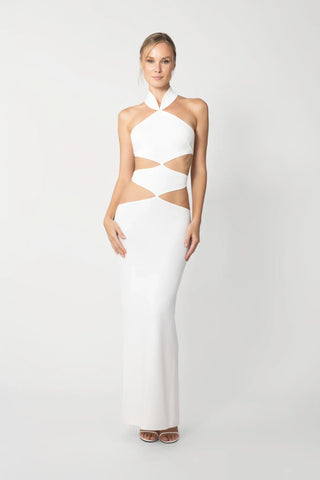 SAU LEE | Selma Knit Cut-Out Dress | Selma Knit Cut-Out Dress - White / XS