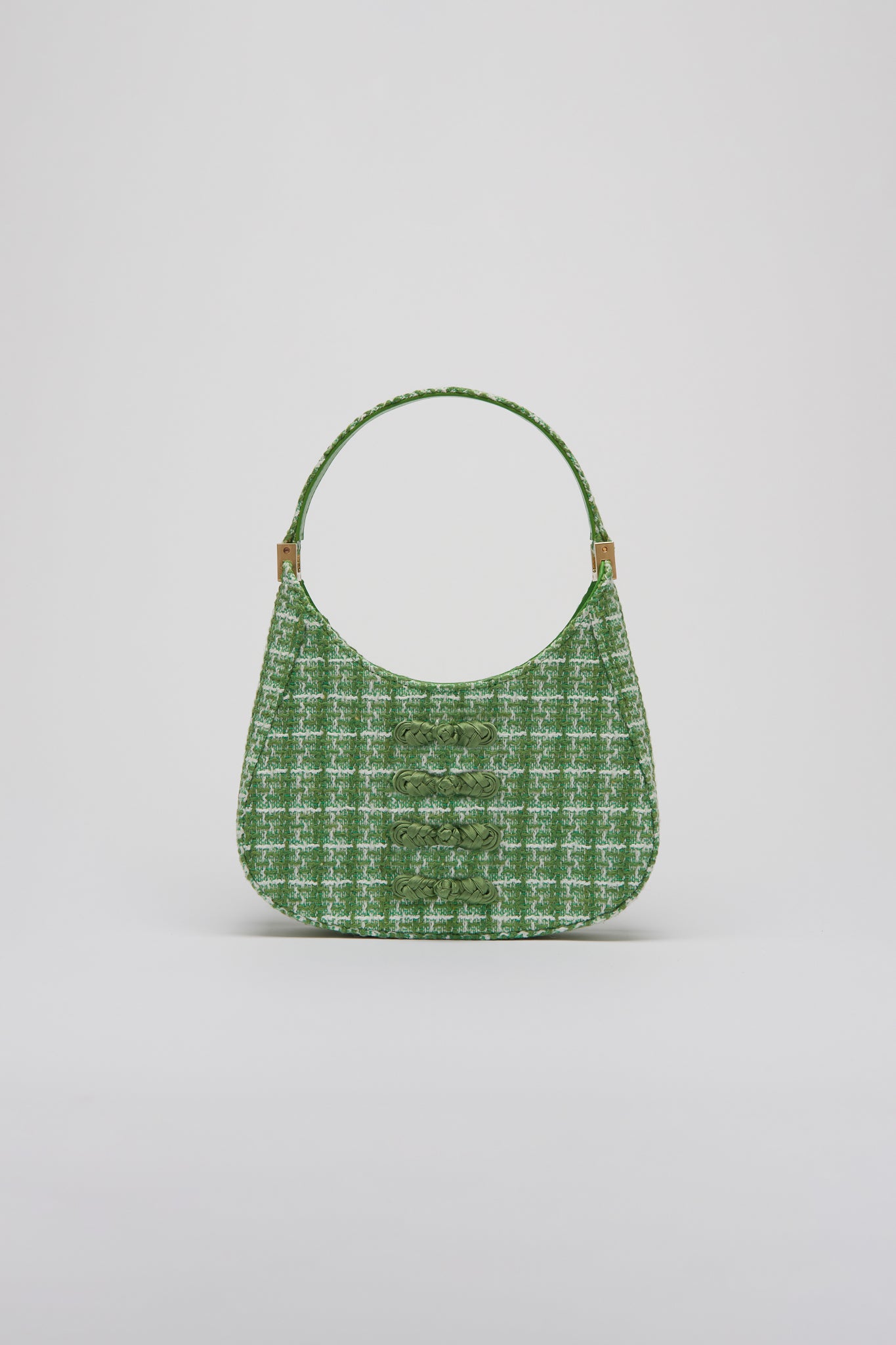 mini sau Tweed mini bag - SAU LEE #color_green plaid