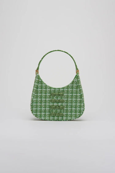 SAU LEE mini sau TWEED MINI BAG - Green Plaid