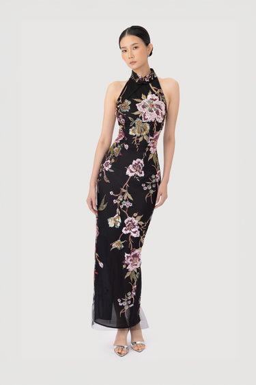 SAU LEE Parker Embellished Maxi Dress, Black Multi SAU LEE Parker Embellished Maxi Dress, Black Multi