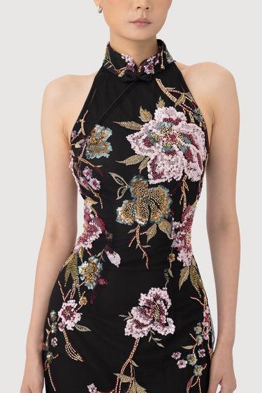SAU LEE Parker Embellished Maxi Dress, Black Multi SAU LEE Parker Embellished Maxi Dress, Black Multi