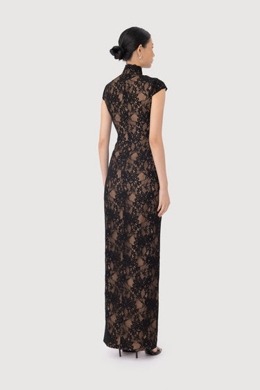 SAU LEE Moira Lace Maxi Dress, Black SAU LEE Moira Lace Maxi Dress, Black
