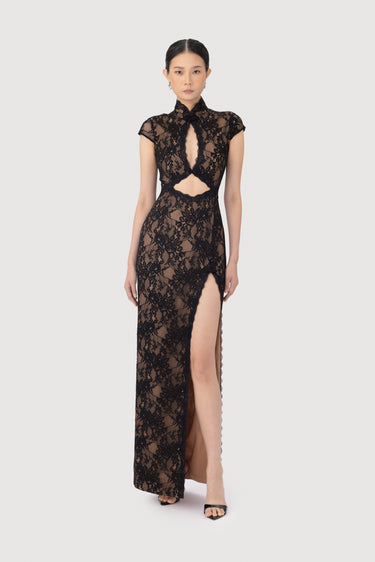 SAU LEE | Moira Lace Maxi Dress | Moira Lace Maxi Dress - Black / 00