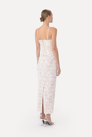 lee white roma print strapless mini dress Lee White Roma Print Strapless Mini Dress