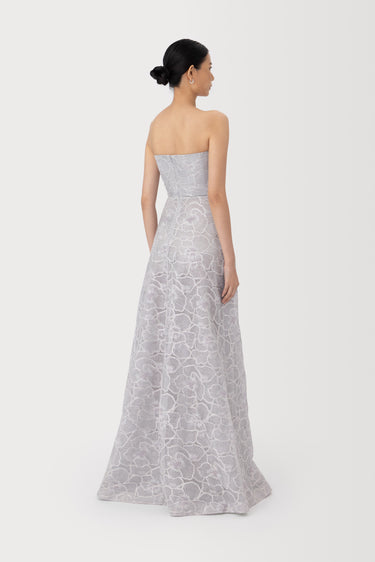 SAU LEE | Yvonne Embroidered Gown | Yvonne Embroidered Gown - Silver Grey / 00