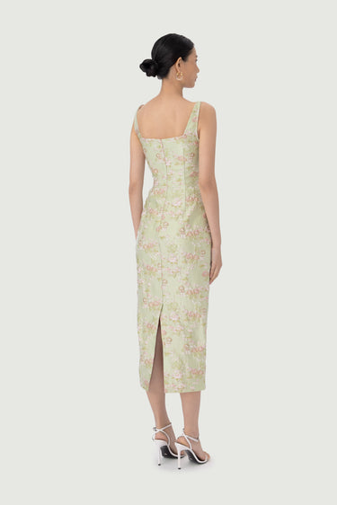 SAU LEE | Alice Brocade Dress | Alice Brocade Dress - Pastel Pistachio / 00