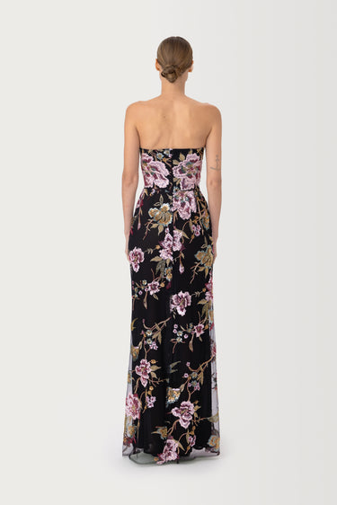 SAU LEE Pippa Strapless Maxi Dress, Black Multi SAU LEE Pippa Strapless Maxi Dress, Black Multi