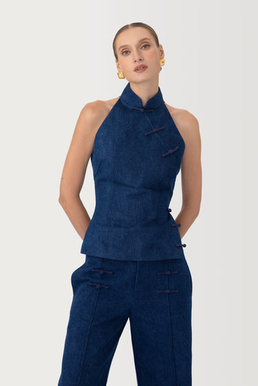 SAU LEE | Ezra Denim Top | Ezra Denim Top - Dark Denim / 00