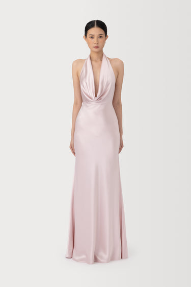 SAU LEE | Pearl Satin Gown | Pearl Satin Gown - Pink Cloud / 00