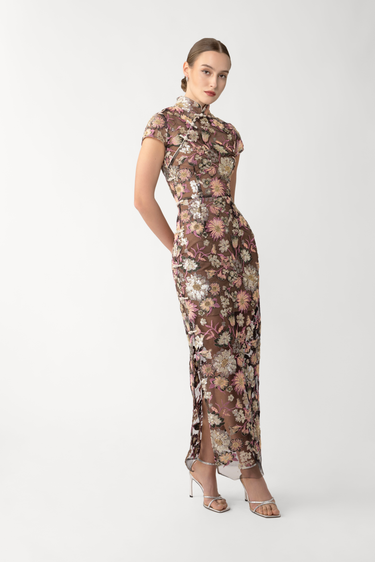 gina maxi dress SAU LEE Gina Maxi Dress, Black Multi