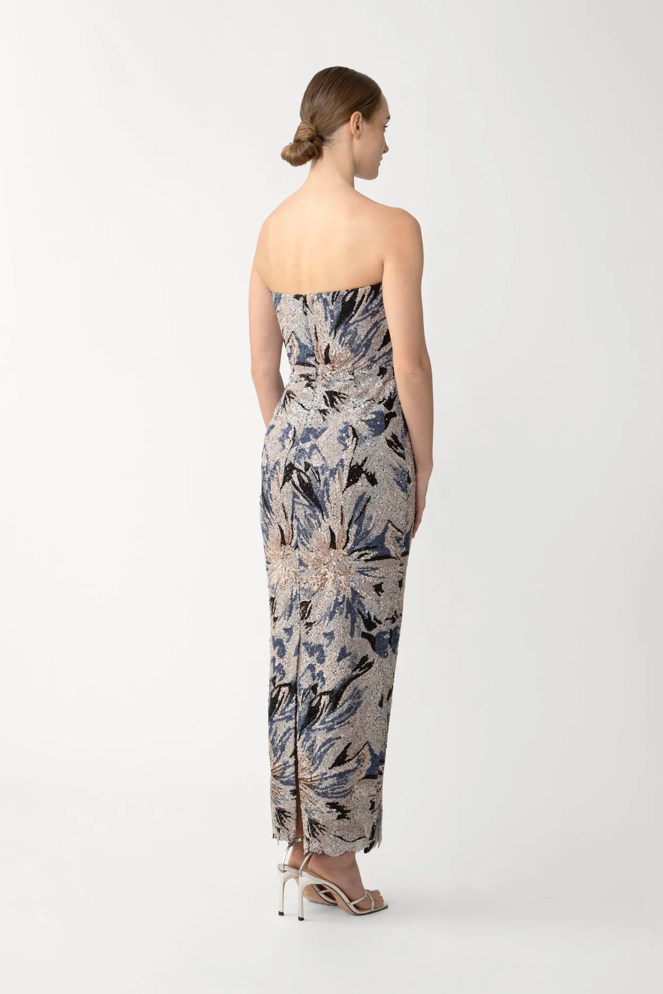 ghost meryl dress blue GHOST Meryl Satin Midi Dress