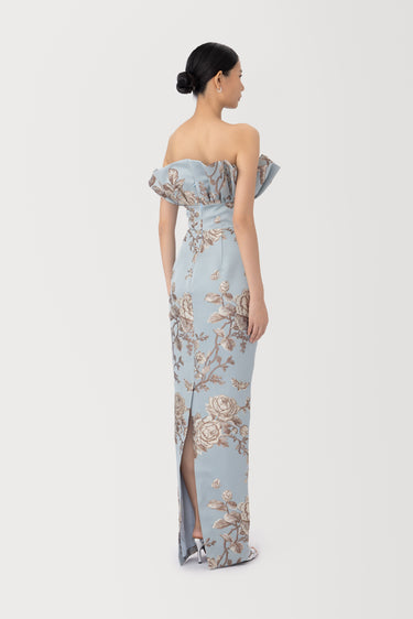 SAU LEE | Noah Brocade Gown | Noah Brocade Gown - Blue Ash / 00