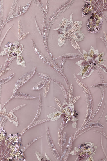 SAU LEE | Seraphine Embroidered Dress | Seraphine Embroidered Dress - Lilac Ash / 00