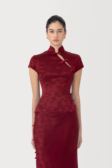 Ren Satin Jacquard Top