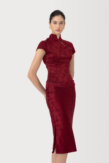 Ren Satin Jacquard Skirt