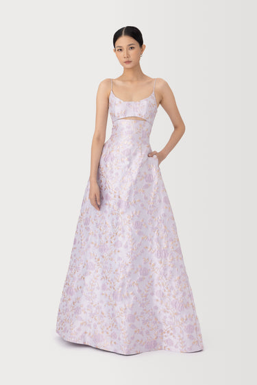 ash purple dress Dahlia Crepe Dress in Ash Lilac