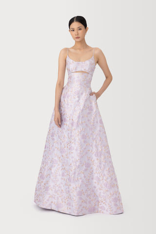 SAU LEE | Jacinda Jacquard Gown | Jacinda Jacquard Gown - Lilac Ash / 00