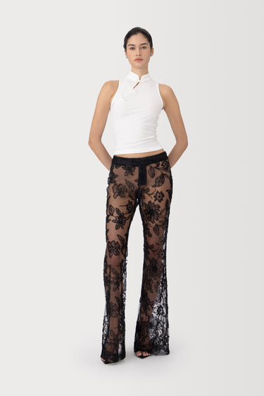 SAU LEE | Astrid Embellished Lace Pant | Astrid Embellished Lace Pant - Black / 00