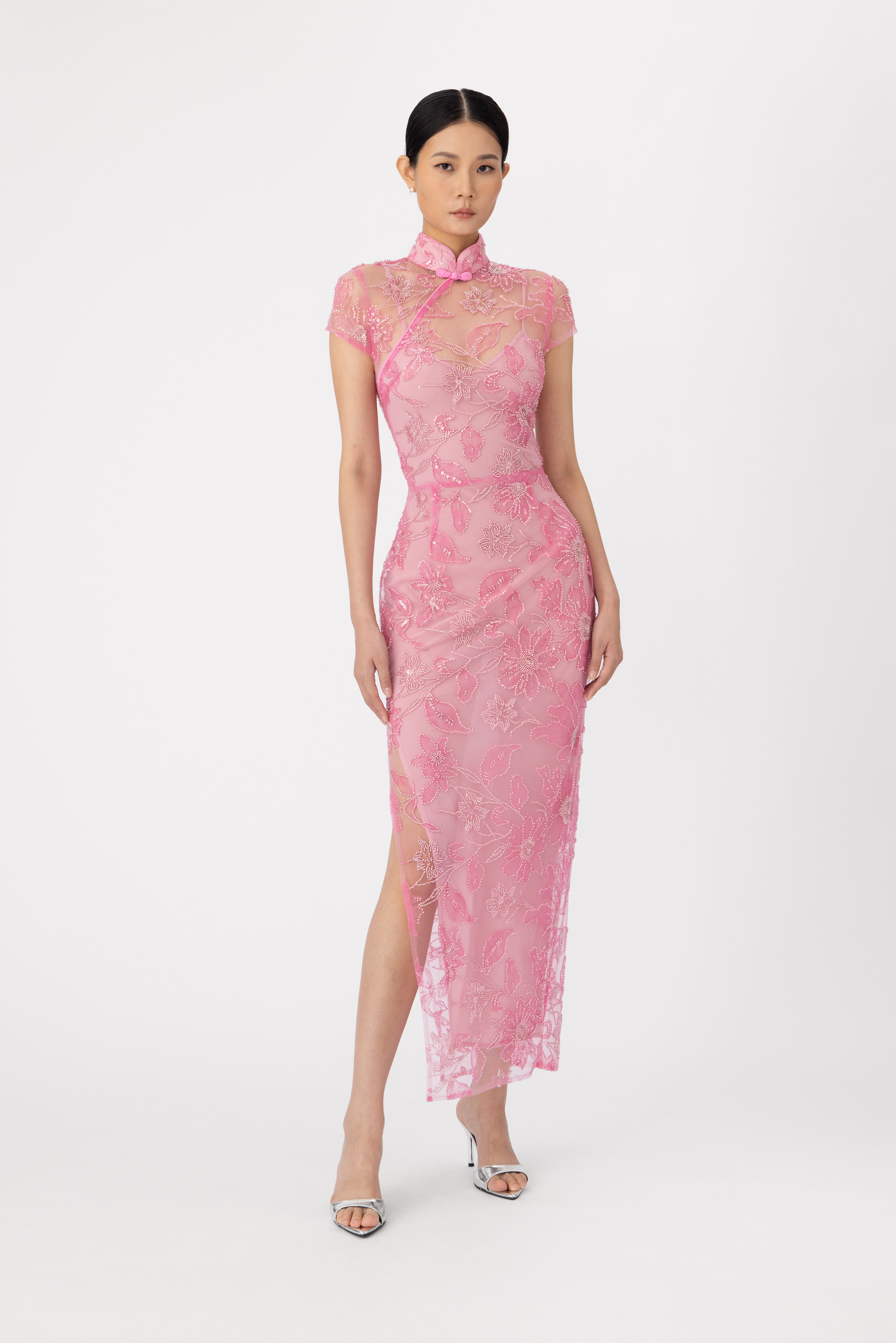 SAU LEE Charlize Maxi Dress, Rose Pink SAU LEE Charlize Maxi Dress, Rose Pink
