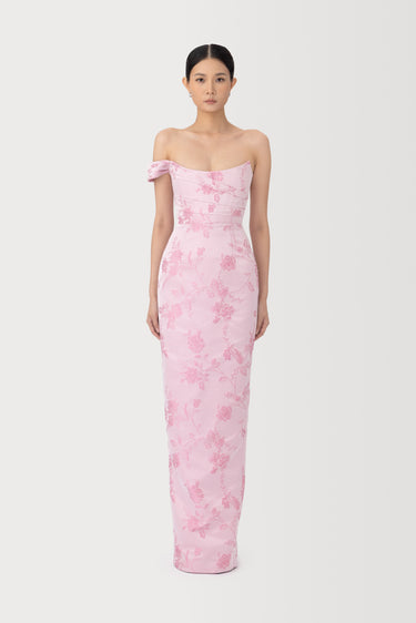 SAU LEE | Jackson Brocade Gown | Jackson Brocade Gown - Pink Rococo / 00