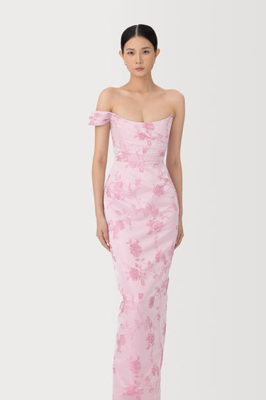SAU LEE | Jackson Brocade Gown | Jackson Brocade Gown - Pink Rococo / 00