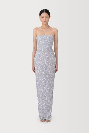 SAU LEE Tilly Strapless Maxi Dress, Silver Grey SAU LEE Tilly Strapless Maxi Dress, Silver Grey