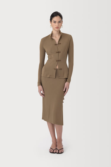 SAU LEE | Toma Jersey Cardigan | Toma Jersey Cardigan - Taupe / 00