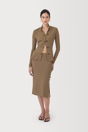 SAU LEE | Timo Jersey Skirt | Timo Jersey Skirt - Taupe / 00