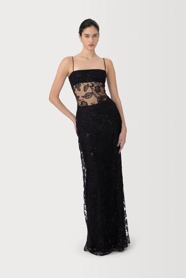 SAU LEE | Adeline Embellished Maxi Dress | Adeline Embellished Maxi Dress - Black / 00