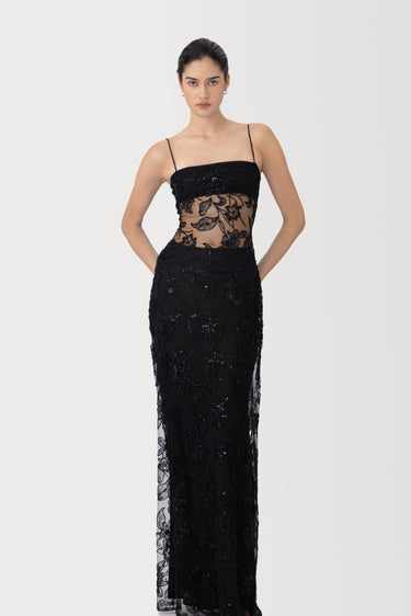 SAU LEE | Adeline Embellished Maxi Dress | Adeline Embellished Maxi Dress - Black / 00
