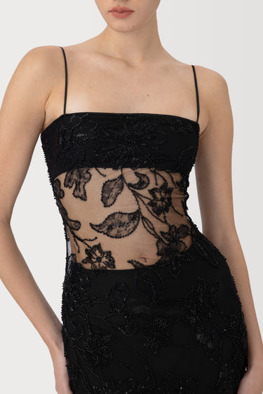 SAU LEE | Adeline Embellished Maxi Dress | Adeline Embellished Maxi Dress - Black / 00