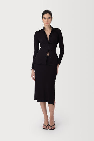 SAU LEE | Toma Jersey Cardigan | Toma Jersey Cardigan - Black / 00