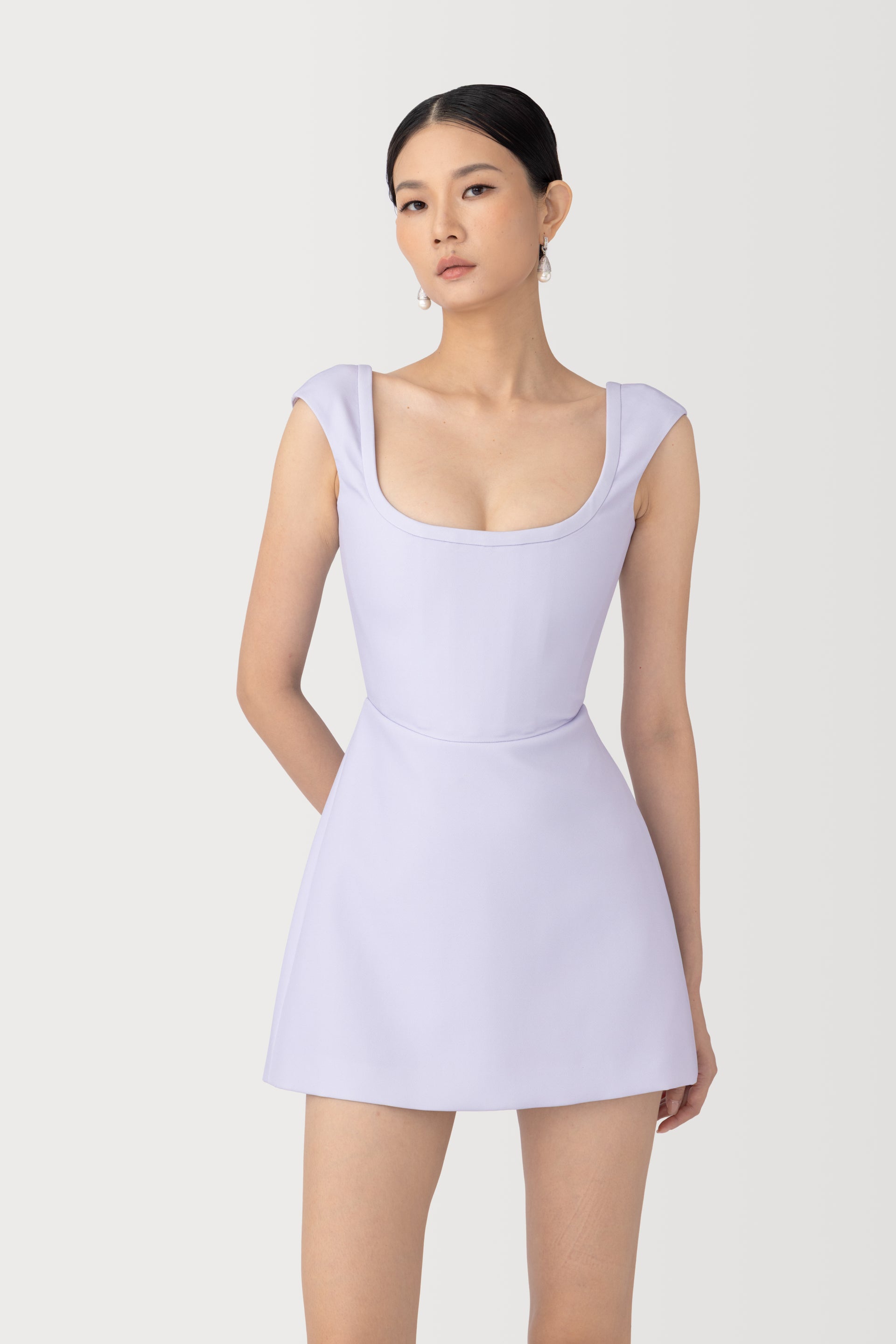 Sau Lee Bryn Mini Dress in Lavender